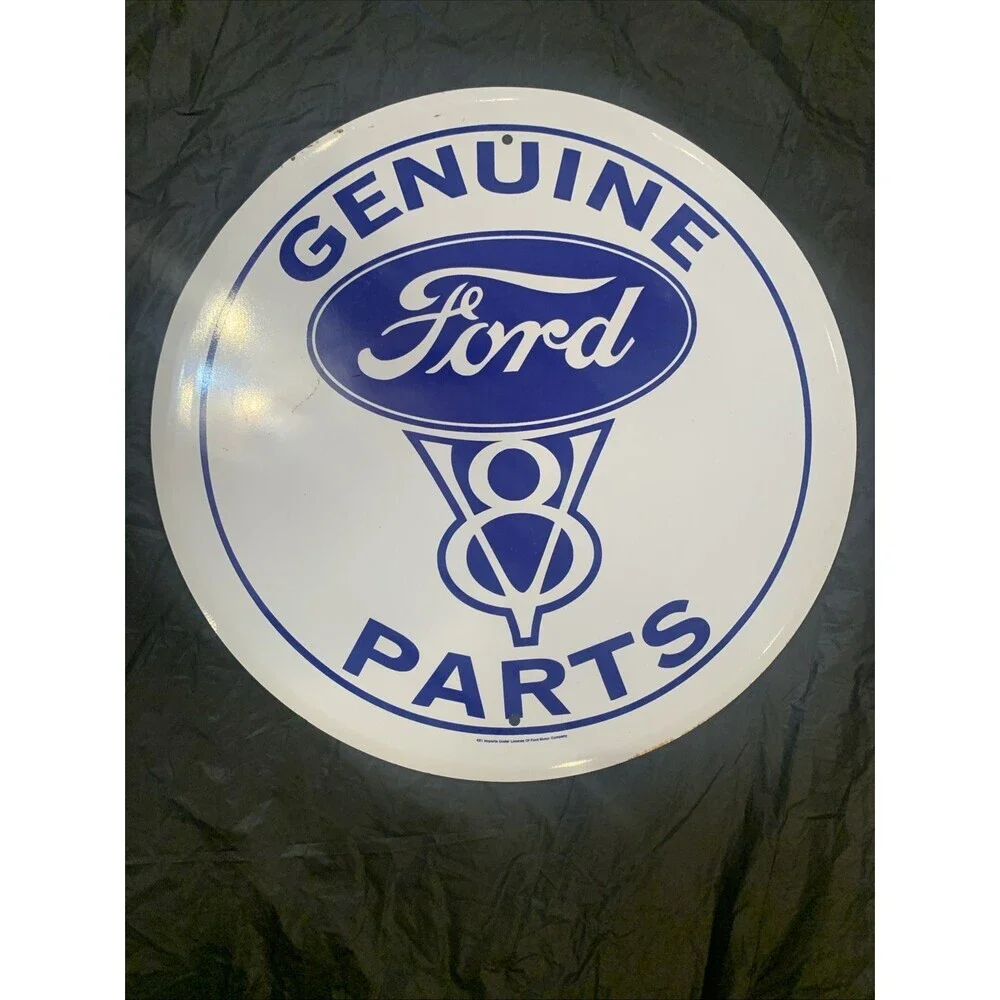 Genuine Ford Parts Round Metal Sign 12”